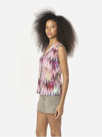 KOROSHI Ärmellose, bedruckte Damenbluse in braun