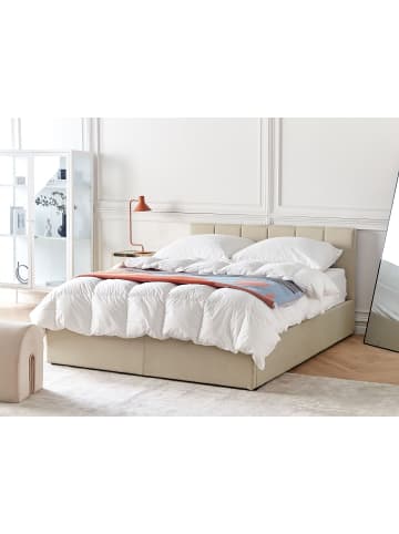 Beliani Doppelbett DREUX in Beige/Schwarz - (W) 151 x (H) 90 x (L) 214 cm