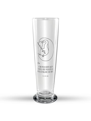 Mr. & Mrs. Panda Trinkglas Pinguin Mond mit Spruch in Transparent