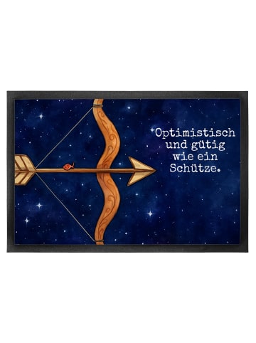 Mr. & Mrs. Panda fußmatte Sternzeichen Schütze Design mit Spruch in Weiß