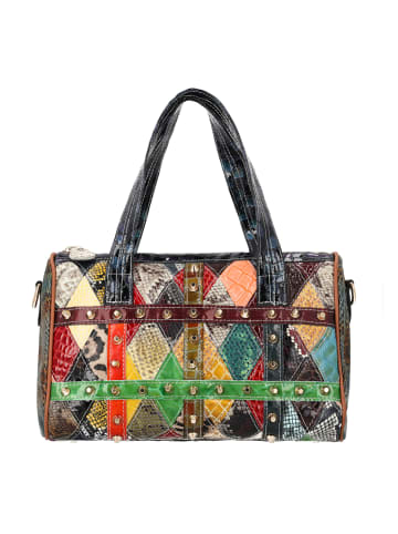 Usha Women Handbag in Dark Brown Multicolor