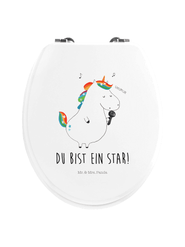 Mr. & Mrs. Panda Klodeckel Einhorn Sänger mit Spruch in Weiß