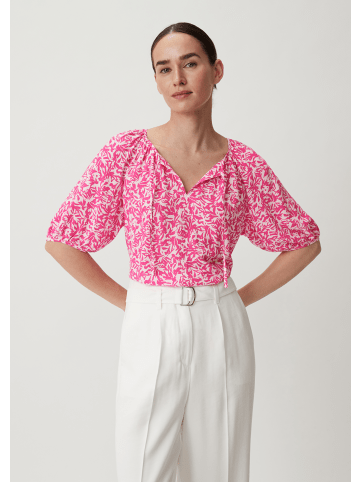 comma Bluse kurzarm in Pink-weiß