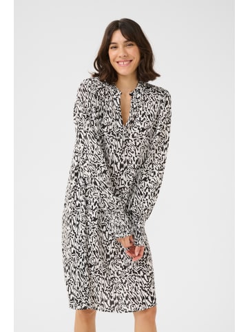 Kaffe Kleid KAmathilde Loose fit in Chalk/Black Graphic Lines