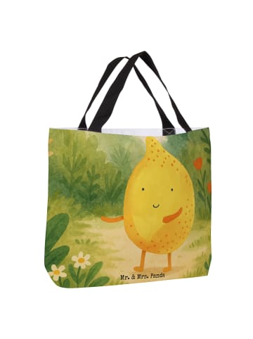 Mr. & Mrs. Panda Tote Bag Beste Freunde Zitrone Design ohne Spruch in Weiß