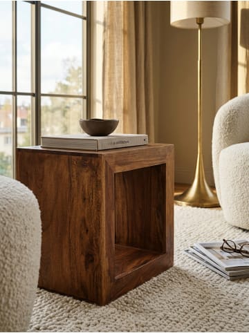 KADIMA DESIGN Standregal Massivholz 44cm hoch Cube Regal Design Holzregal