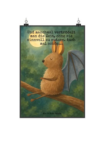 Mr. & Mrs. Panda Bild Fledermaus Sitzen Design mit Spruch in Weiß