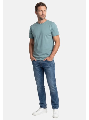 Lerros T-Shirt Basic in Petrol / weiß