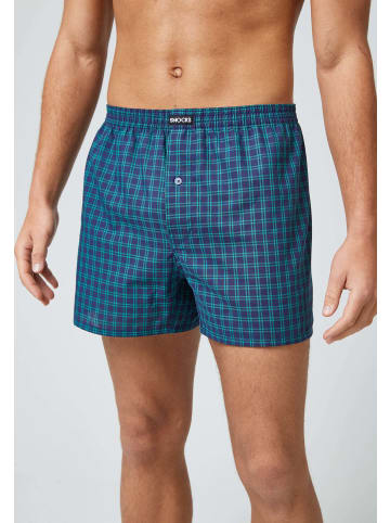 SNOCKS American Woven Boxershorts aus Bio-Baumwolle Mix (Grüne Muster) 3 Stück