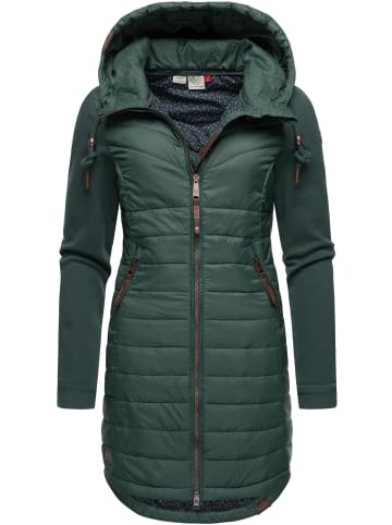 ragwear Steppmantel Lucinda Long II in Dark Green