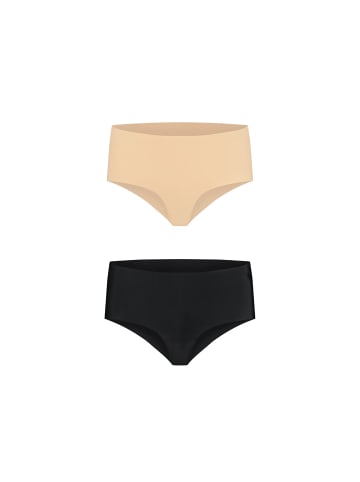 Bye Bra Shapingslip Cotton High Brief in Beige/Black