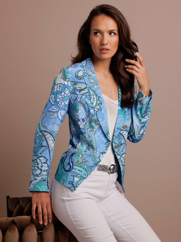 creation L Blazer in himmelblau-eisblau-bedruckt