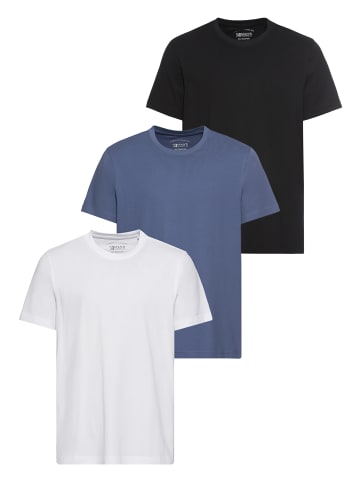 Man's World T-Shirt in weiss-jeansblau-schwarz