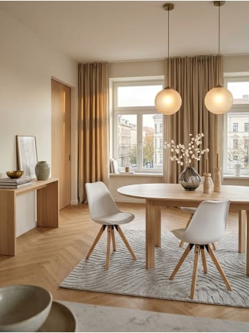 KADIMA DESIGN 2er Set Retro Esszimmerstuhl LIMA weiß in Weiß