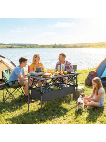 Outsunny Campingtisch,93cm x 55cm x 68cm,Schwarz