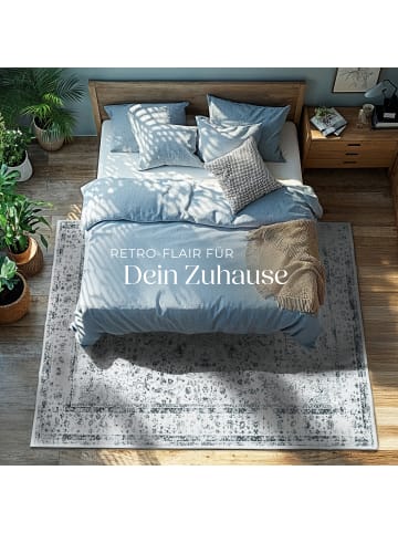 tectake Vintage Designer Teppich Aliya, rutschfeste Unterseite, grau