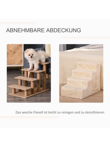 Pawhut Hundetreppe Beige 46L x 35B x 35H cm