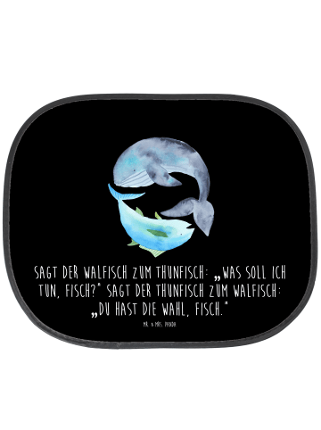 Mr. & Mrs. Panda Auto Sonnenschutz Walfisch Thunfisch mit Spruch in Schwarz