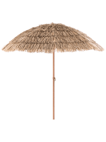 Beliani Marktschirm CIVETTA in Naturfarben/Braun - (W) 175 x (H) 203 x (L) 175 cm
