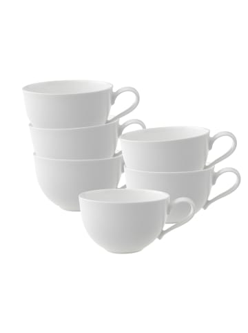 Villeroy & Boch 6er Set Cappuccinotassen New Cottage Basic 290 ml weiß in weiß
