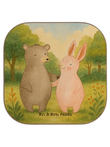 Mr. & Mrs. Panda Untersetzer Tasse Bär und Hase Umarmen Design o... in Weiß