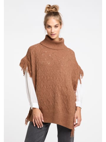 IZIA Strick Poncho in Braun