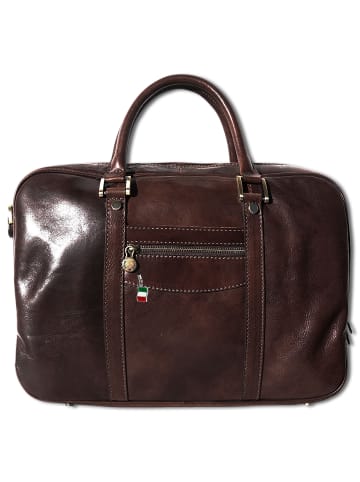 Florence Florence Schultertasche, Businesstasche, Leder braun ca. 39cm breit