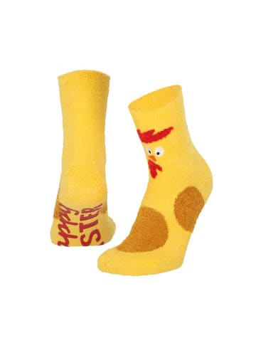 Yuhu Damen Stopper-Kuschelsocken 1 Paar Oster Motiv Geschenkbox in Gelb