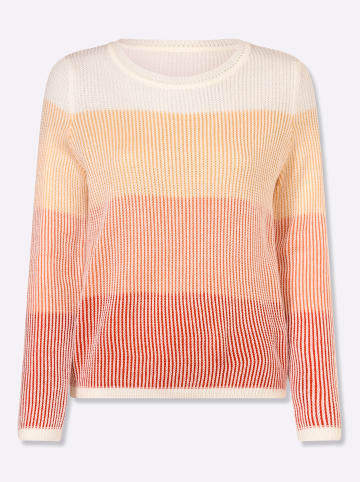Sieh an! Rundhals-Pullover in terra-papaya-gemustert