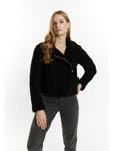 DreiMaster Damen Bikerjacke Aus Leder in Schwarz