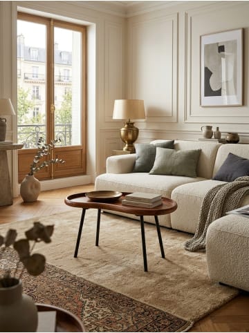 KADIMA DESIGN Couchtisch WL5.670 71x42x40 cm massiv Sofatisch Nierenform