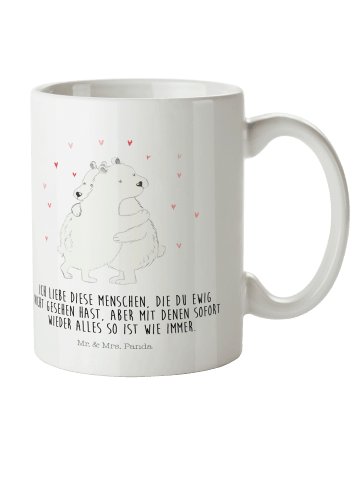 Mr. & Mrs. Panda Kindertasse Eisbär Umarmen mit Spruch in Weiß