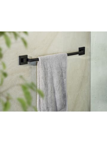 Wenko Handtuchstange QUADRO in Schwarz, (B) 60,5 x (H) 5 x (L) 6 cm