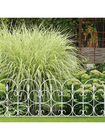 relaxdays 12tlg. Beetzaun Set in Weiß