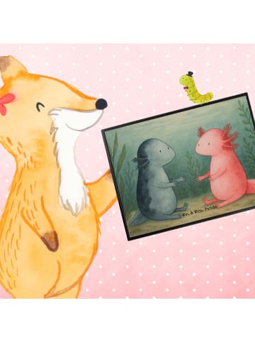 Mr. & Mrs. Panda Schreibunterlage Axolotl Liebe Design ohne Spruch in Weiß