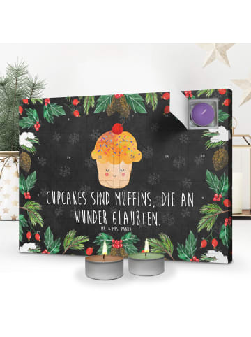 Mr. & Mrs. Panda Adventskalender Cupcake mit Spruch in Kreidetafel