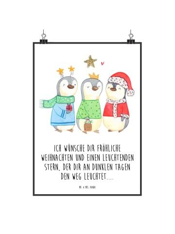 Mr. & Mrs. Panda Poster Winterzeit Heilige drei Könige mit Spruch in Weiß