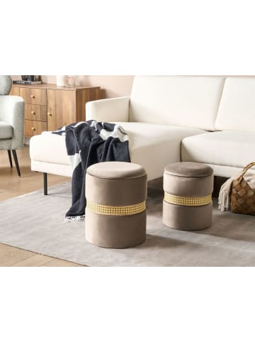 Beliani 2er-Set Pouf MEDFORD in Grau