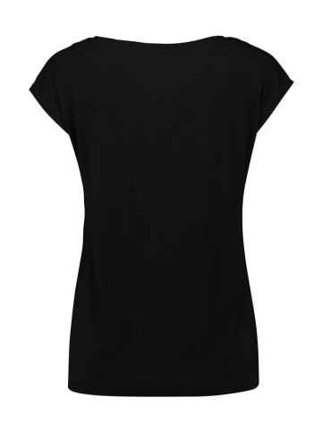 Hailys Einzigartiges Viskose T-Shirt mit Glitzer Streifen in Schwarz