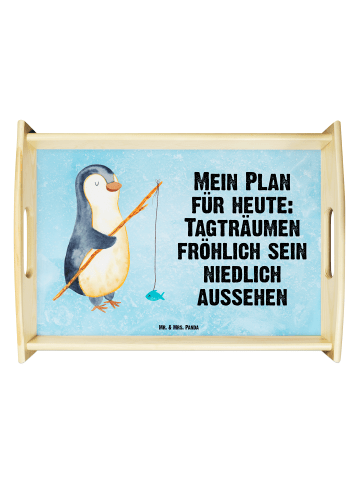 Mr. & Mrs. Panda kaffeetablett Pinguin Angler mit Spruch in Eisblau