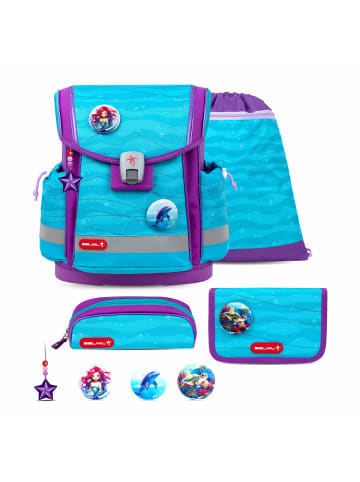 Belmil 5tlg-Set: Schulranzen Set Classy Plus Under the Sea in Blau H36xL32xT19 cm