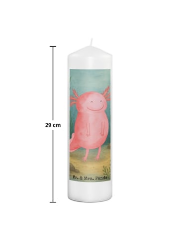 Mr. & Mrs. Panda Kerze Axolotl Glücklich Design ohne Spruch in Weiß
