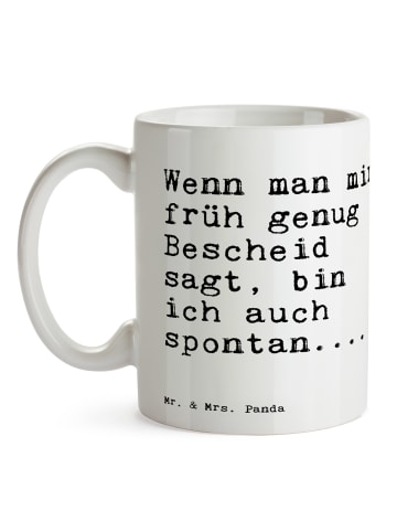 Mr. & Mrs. Panda Mug Wenn man mir früh... mit Spruch in Weiß