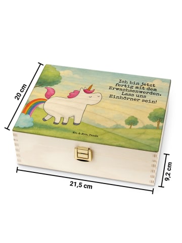Mr. & Mrs. Panda Teebeutelbox Holz Einhorn Pupsen Design mit Spruch in Weiß