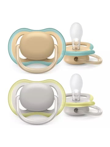 Philips Avent Schnuller 2er Pack Ultra Air 0-6 M - Beige / Grau in beige,gruen