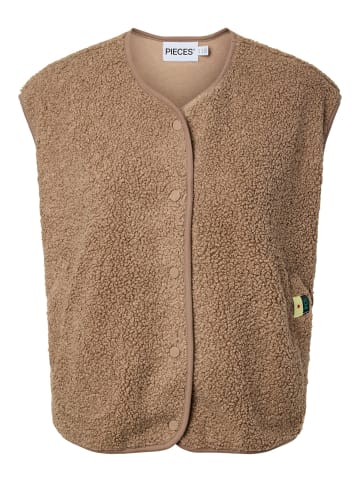 Pieces Weste in Silver Mink