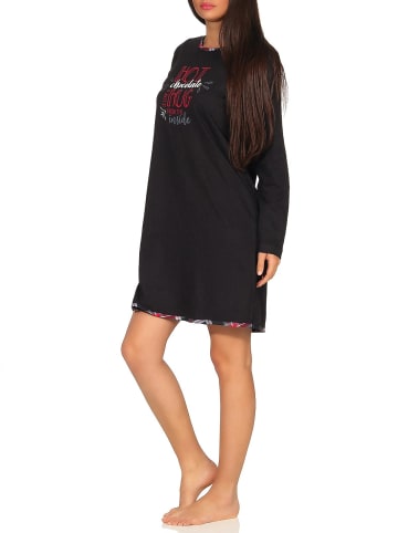 NORMANN Nachthemd Bigshirt - 49225 in schwarz