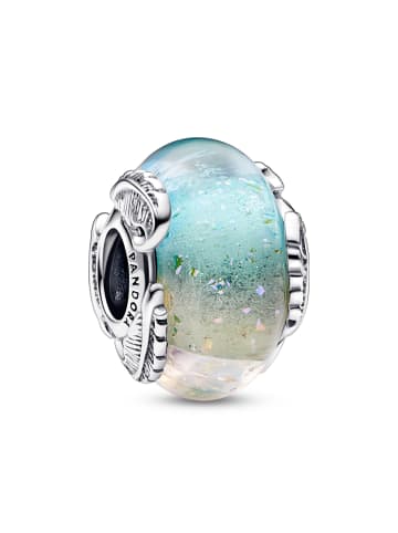 Pandora Silber Charm Regenbogenfarben Muranoglas mit Federn