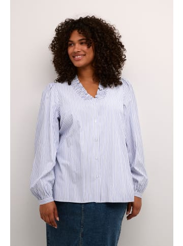 KAFFE curve Langarm - Hemd KCmaia in Blue and white stripe