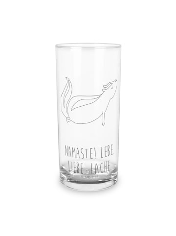 Mr. & Mrs. Panda Glas Stinktier Yoga mit Spruch in Transparent